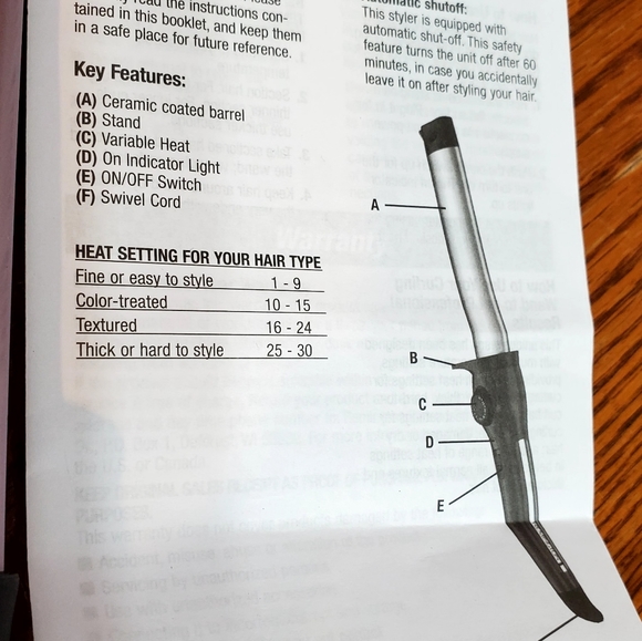 Remington Oval Barrel Curling Wand, For Deep Waves, CI52U1 - Picture 3 of 4